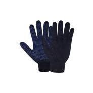 Перчатки х/б с ПВХ "Точка", 7,5класс, черные  РФ 2039