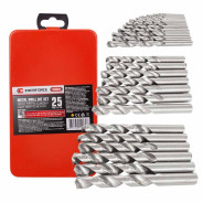 Сверла по металлу, набор 25пр. (1-13мм)  EVERFORCE EF-924U25