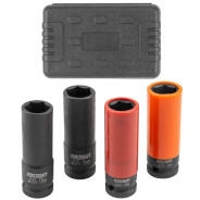 Набор головок ударных тонкостенных 4 пр. 1/2" (17,19+17.19 в защитном кожухе) 6гр.  ...FORCEKRAFT FK-4032TH44