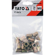 Заклепки резьбовые стальные М8, 20шт  YATO YT-36474