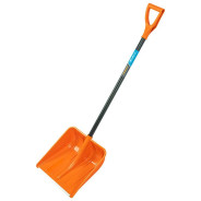 Лопата для уборки снега пластиковая, 400х405х1380 мм, стальной черенок, усиленная  ...Сибртех 61666