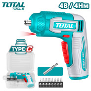 Отвертка аккумуляторная , 4V, 4Нм, 1/4", 240 об/мин, USB Type-C,  TOTAL TSDLI0458