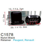 Клипса для крепления внутренней обшивки а/м Пежо пластиковая (100шт/уп.)  ...Forsage C1578( Peugeot)