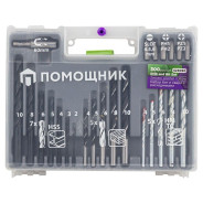 Набор бит и сверл с расходниками в пластиковом кейсе (300 предметов)  ...Помощник 423090