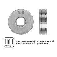 Ролик подающий ф 25/7 mm, шир. 7.5 mm, проволока ф 0.8-1.0 mm (V-тип) (для твердой проволоки: омедне...SOLARIS WA-2431