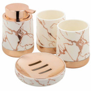 Набор для ванной комнаты 4пр. (мыльница, дозатор для мыла, подставка для зубных щеток, подставка для...La and Te beaute LT-BSP-14WH