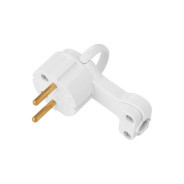 Вилка угловая с откидывающимся ушком (б/з, 6А, 250В) белая  ...BYLECTRICA В6-060