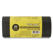 Мешки для мусора, 60 л, 30 шт, "Профессиональные", черные (58х68 см/10 мкН)  ...РОМАШКА ПФ-60/30/20