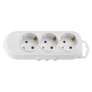 Розетка 3-ая переносная (с/з, 16А, 250В) белая (с креплением к стене)  ...BYLECTRICA Р16-9162