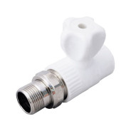 Кран вентильный для радиатора ПП 20х1/2" прямой, белый  ...РосТурПласт 10531