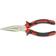 Длинногубцы NICKEL, 160 mm, прямые никелированные, двухкомпонентные рукоятки  ...Matrix 17164