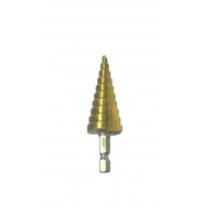 Сверло по металлу ступенчатое 4-22мм с хвостовиком HEX 1/4", HSS 4241  ...H-D HD-44734