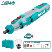 Гравер аккумуляторный, 8В,Без АКБ ,цанга 3,2 мм, 5000-28000 об/мин,  ...TOTAL TMGLI0801