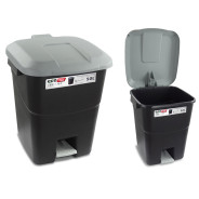 Контейнер для мусора пластикиковый 50л с педалью, серая крышка  ...TAYG 430008