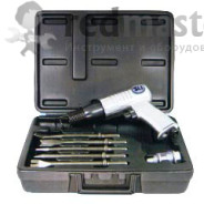 Пневмомолоток в комплекте с 5 зубилами, маслораспылителем SA-3340A и пружиной ST-2001 в кейсе  ...SUMAKE ST-2218K/H