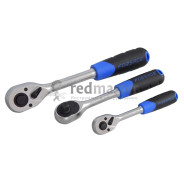 Трещотка 3/8 L-260мм с резиновой ручкой (45зуб)  Forsage F-80232