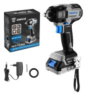 Гайковерт аккумуляторный,1/2", 20В, 1АКБ 3,0 А/ч, 2450 об.мин, 400Нм,  DEKO DKIS ...Deko 085-1067