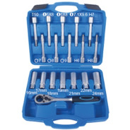 Набор инструментов для снятия и установки амортизаторов 18пр.(16,17,18,19,21,22,24мм; Н6,H7,H8; T50;...Rock FORCE RF-3142L