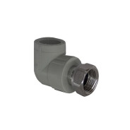 Колено ПП с накидной гайкой 25х1", серый  РосТурПласт 15832