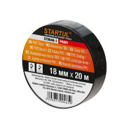 Изолента ПВХ 18mmх20м черная PROFI (130 мкм)  STARTUL ST9046-1