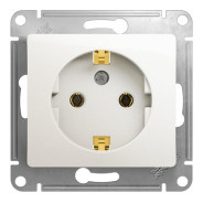 Розетка 1-ая (скрытая, без рамки, с/з) перламутр   SCHNEIDER ELECTRIC GSL000643