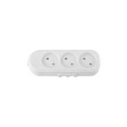 Розетка 3-ая переносная (б/з, 16А, 250В, з/ш, струезащ.) белая, (IP55)  ...BYLECTRICA Р16-9165