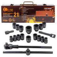 Набор инструментов ударных 21пр., 3/4" 6гр. (17-50мм)  FORSTIME FT-6212-5MPB