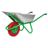 Тачка садово-строительная с PU колесом, грузоподъемность 180 кг, объем 90 л  ...Сибртех 68968