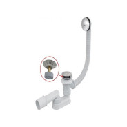Сифон для ванны click/clack (длина 80 см), металл  Alcaplast A504CKM-80