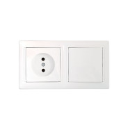 Блок белый выключатель одноклавишный + розетка скрытой установки, Стиль  ...BYLECTRICA В-РЦ-685