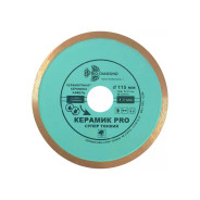 Алмазный круг 115х22 mm по керамике сплошн.ультратонкий PRO (1.1 mm)  ...TRIO-DIAMOND 370115