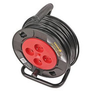 Удлинитель электрический на катушке 40м, 4 розетки, с предохранителем  ...VOREL 82684