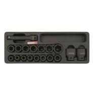 Набор головок ударных 1/2", 6гр, 18пр. (10-30мм)  Toptul GCAT1807