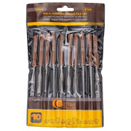 Набор надфилей разнопрофильных 160мм, 10пр.  FORSTIME FT-6164