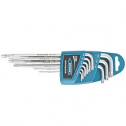 Набор ключей имбусовых TORX-TT, 9 шт: T10-T50, экстра-длин., S2, сатинированные  ...Gross 16408