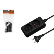 Удлинитель 1.5м (2 роз., 2.2кВт, б/з, ПВС 2х0.75) черный  ЮПИТЕР JP8101-28