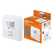 Датчик движения  встраив. в стену  ДДВ-03 500Вт, 5-480с, 2-12м, 5+Лк, 140гр, 30-90Дб, IP20,  ...TDM SQ0324-0013