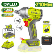 Гайковерт-винтоверт аккумуляторный 1/2'' квадрат + 1/4" Hex, 210 Нм,  0-2000 / 0-2400 / 0-2600 ...DYLLU DTCD3B21