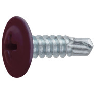 Саморез 4.2х19 мм с прессшайбой, цинк, со сверлом, RAL 3005 (12000 шт в коробе) (цвет винно-красный)...STARFIX SM-58822-12000