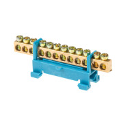 Шина "N" нулевая 6х9mm 12 групп с изолятором на DIN-рейку малая стойка  ...ЮПИТЕР JP7208-03