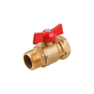 Кран шаровый 1/2" стандарт наружная-внутренняя резьба бабочка PN1.6 МПа, 11Б27п7  ...Цветлит ЦРБ0058