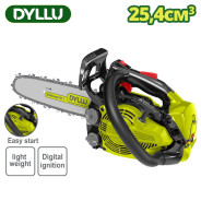 Бензопила,-х тактный, 25,4 см, 1,1л.с., 0,8кВт, 3200±100об/мин,  DYLLU DTGC1525