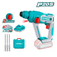 Перфоратор аккумуляторный, 20В, 1АКБ 2,0 А/ч, 1,5 дж, 0-850 об/мин, 0-5100 уд/мин ,  ...TOTAL TRHLI201681