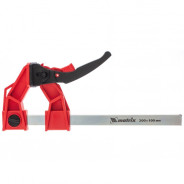 Струбцина реечная быстрозаж., усил., пл. корпус, рыч. храп. мех., 200х100х351mm, штанга 5х22mm  ...Matrix 20726