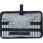 Набор ключей имбусовых HEX-TORX, 18 шт., HEX 1.5–10 mm, T10-T50, CrV, короткие, сатин.  ...Matrix 12314