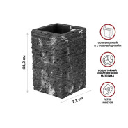 Стакан для зубных щеток STONEWAVE, черный (Композитный материал: полирезин под натуральный камень)  ...PERFECTO LINEA 35-130802