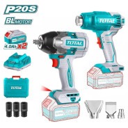 Набор аккумуляторного инструмента, 20В, 2АКБ 4,0 А/ч,   TOTAL TOSLI240489