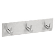 Планка самоклеящаяся 3 крючка PEGASUS, нержавеющая сталь, карт.уп.  ...PERFECTO LINEA 35-006000