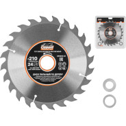 Диск пильный 210х30/20/16 мм 24 зуб. по дереву (твердоспл. зуб)  ...GEPARD GP0903-24