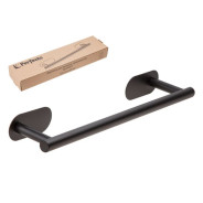 Держатель для полотенца самоклеящийся AQUARIUS, нержавеющая сталь/черный  ...PERFECTO LINEA 35-041001